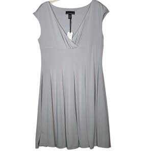 NEW Isabella Rodriguez Gray Cap Sleeve Dress Sz 12 Stretch Jersey